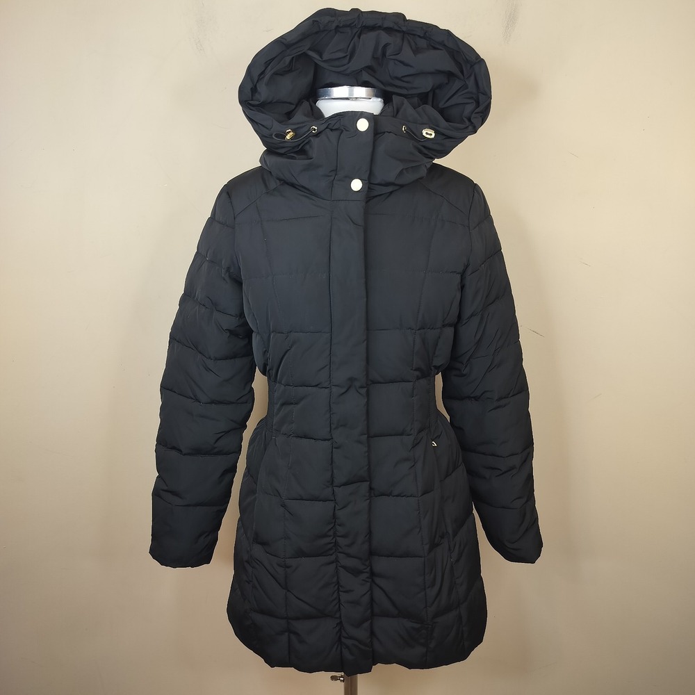 Cole Haan Signature Down Coat Hooded Puffer Double Zip Winter